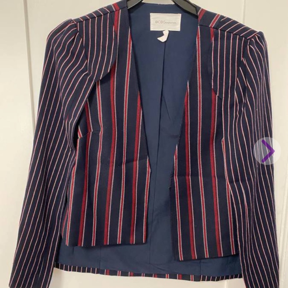 BCBGeneration Women's Patched Stripe Cape Jacket